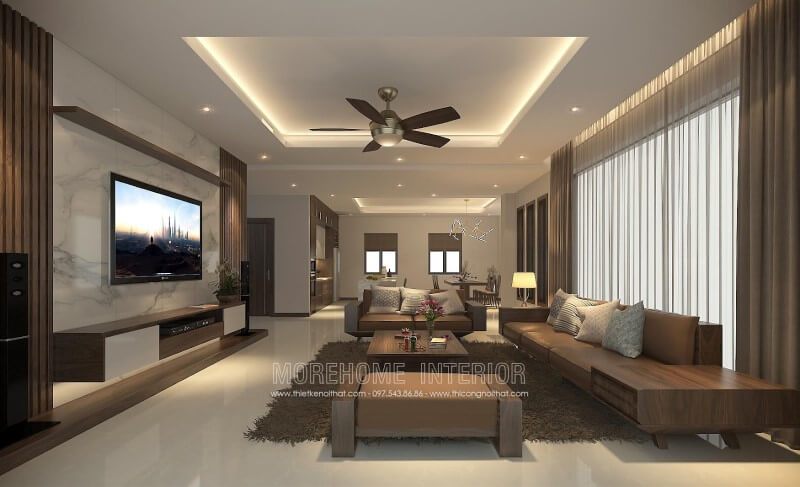 Nội thất MoreHome chuyên thiết kế sofa gỗ óc chó theo yêu cầu của khách hàng.