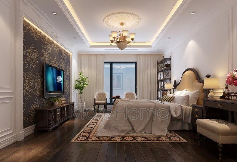 Không gian nghỉ ngơi riêng tư thoải mái và ấn tượng hơn với mẫu giấy dán tường hoạt tiết độc đáo