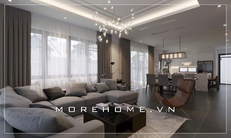 Bộ sofa màu xám hiện đại góp phần mang tới sự tiện nghi và 1 chất lượng cuộc sống tốt cho mọi thành viên trong gia đình.