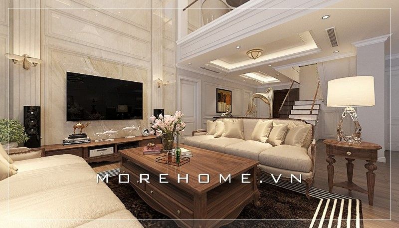 Khi các gia chủ lựa chọn mẫu thiết kế có phong cách tân cổ điển, không gian phòng khách sẽ trở nên ấn tượng.