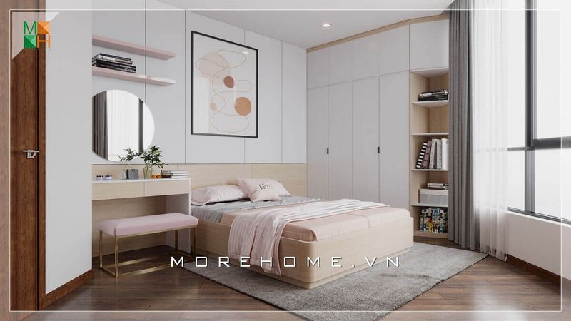 Sử dụng gỗ công nghiệp acrylic để thiết kế nội thất phòng ngủ sẽ góp phần tạo nên một vẻ đẹp bóng bẩy và sang trọng cho căn phòng của bạn.